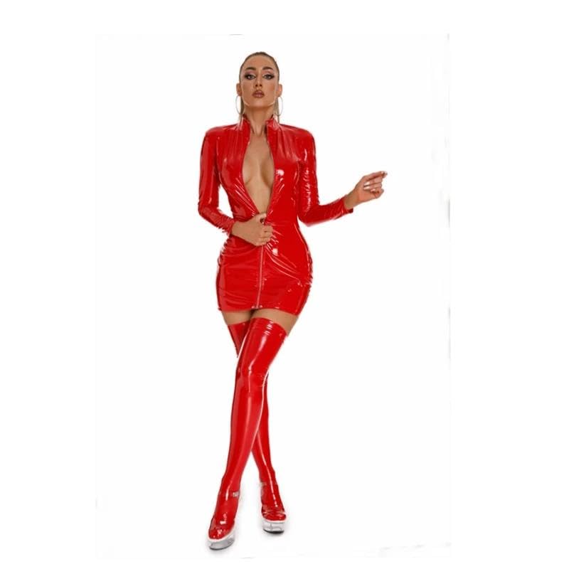 Sexy Mujer Transparente Vestido De Manga Larga Vestida Erótica