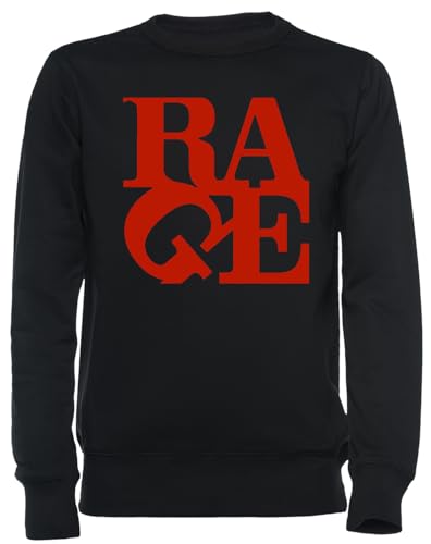 Sweat-shirt noir unisexe Rage vêtement streetwear oversize