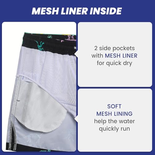 Image of maamgic Mens Swim Trunks 5 Inch with Mesh Liner Breathable for Beach