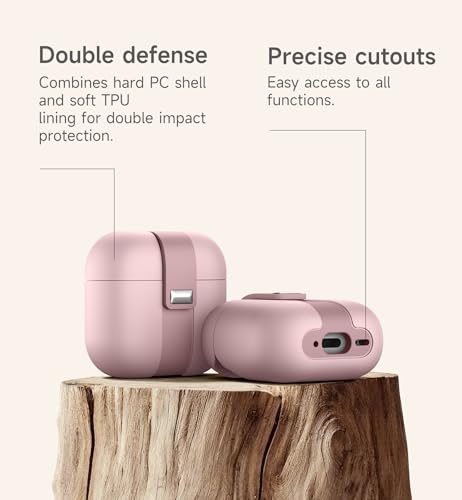 Image of SURITCH for AirPods 4 Case (2024), Magnetic Lock Bumper Cases Compatible with Airpods 4th Generation, Rugged Protective Cover with Stylish Hanging Lanyard Cases for Women Men, Pink