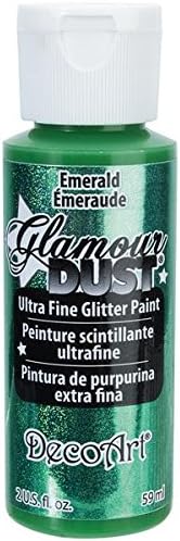 Deco Art Glamour Dust Glitter Paint, Emerald, Green, 59 ml (Pack of 1)