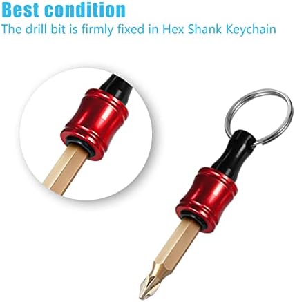 KINBOM 7cs 1/4 inch Hex Shank Keychain Bit Holder, Aluminum Alloy Keychain Extension Bar Screwdriver Bit Holder Screw Adapter Drill Change Quick Change Bit Holder for Hand-Held Screwdrivers Drill