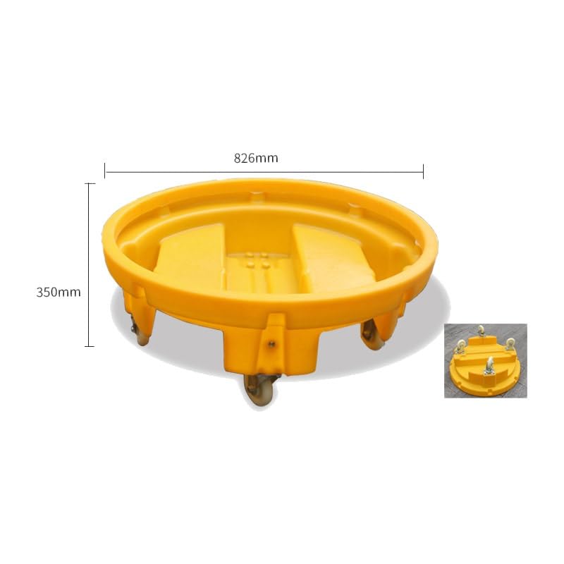 PFCDZDU Spill Containment Platform, Stackable Polyethylene Oil Drum Pallet with Drain, Detachable Modular Grating Tray for Industrial Kitchen Garage(Yellow-2pcs,32.5x13.8IN)