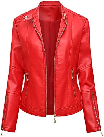 Ecopelle Giubbotto Biker Rosso Ecopelle Nero Giubbotto Ecopelle
