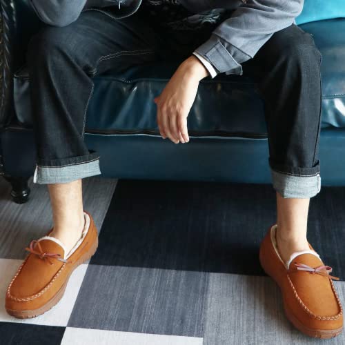 Image of MIXIN Mens Slippers Indoor Outdoor Memory Foam House Shoes Anti-Slip Moccasins Slippers for Men