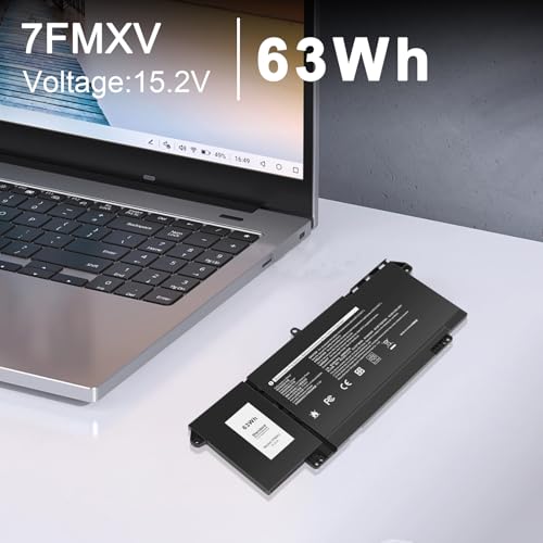 Image of 7FMXV 9JM71 4M1JN Laptop Battery for Dell Latitude 5320 7320 7420 7520 Latitude 5320 2-in-1 /7320 2-in-1 /7420 2-in-1 P133G P134G P135G P136G P138G P139G P110F 727CG HDGJ8 MHR4G TN2GY 0TN2GY CN-0727CG