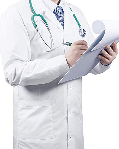 Utopia Professional Lab Coat for Men - Laboratory CoatKick Pleat, White (White, Large)