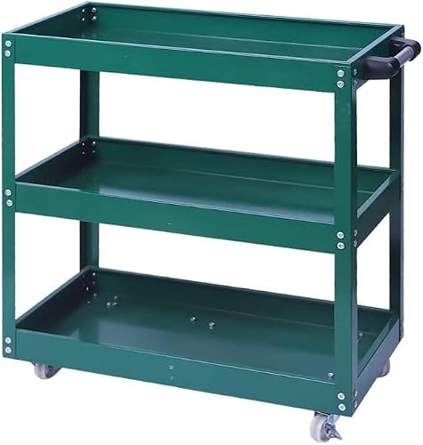Hygrad Built To Survive Green Hygrad 3 Tier Tool Storage Trolley Rolling Cart Heavy Duty Garage Trolley Tool Organiser Cart On Wheels Mechanics Commercial Use Tool Storage (Green)