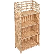 Household Essentials Woven Accent Shelf Cream and White Paper Rattan
