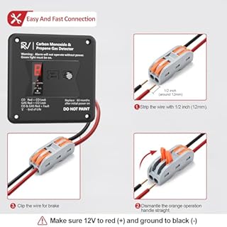 RV Carbon Monoxide and Propane Detector, Replace The Old RV Gas Detector #31011,2 in 1 Dual CO/LP Gas Alarm,100dB Loud Alarm,12V DC for Motorhome Travel Trailer, Motor Coach (R503 Flush Mount-Black)