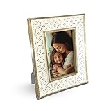 EARTHLY HOME Wooden Picture Frame 6.5'x4.5' - 3D Cross Pattern Distressed Moroccan Photo Frame - Wall Desk Bohemia Home, Office Decor Gifts