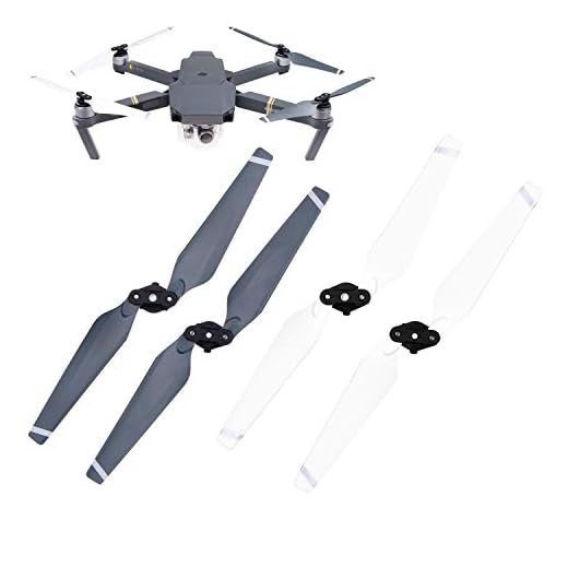 CamKix Propellersersättning för DJI Mavic Pro – 1 set (4 blad) – grå + vit – snabbutlösning hopfällbara vingar – flygtestade – Essential DJI Mavic Pro tillbehör