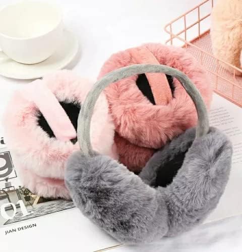 Image of Girl Winter Earmuffs Outdoor Wear Soft Faux Fur Plush Ear Warmer Minnie Design Windproof Woolen Warm Ear Muff Men & Women (Freesize)