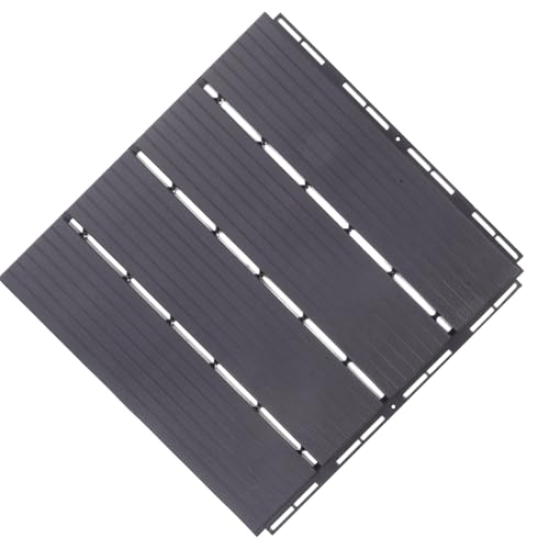 CLISPEED Interlocking Outdoor Deck Tile Grey Plastic Flooring for Patio Balcony Garden Porch Quick-install Water-drainage Design Weather-resistant Outdoor Floor Tiles