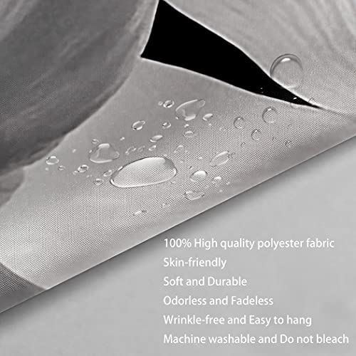 Krisin Black Shower Curtain For Bathroom, White Phantom, Fleur-De-Lis, Floral, Weighted Hem Waterproof Shower Curtain For Shower Stall, Bathroom Curtains With 12 Hooks #TOP5