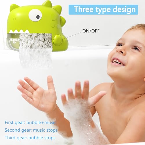 Baby Bath Toys - Musical Bubble Machine Dinosaur Toys for Kids 3-5, Automatic Toddler Bath Toys for Kids Ages 1-3, Birthday Valentines Day Christmas Easter Gifts, Kids Pool Shower Games - Thumbnail 6