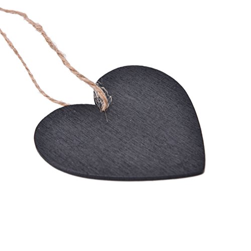 Bestgle Mini Heart Shaped Chalkboard Decorative Signs With Hanging String, 2.6 X 2.4 Inch Natural Wooden Double Sided Memo Tags Message Labels For Wedding Birthday Party Decor(Pack Of 15) #TOP4