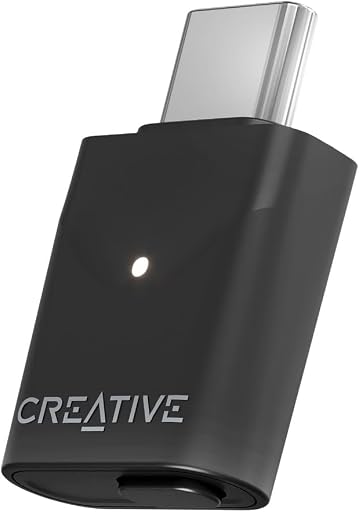 Creative BT-W6 Wireless Bluetooth 5.4 and LE Audio Transmitter with Snapdragon Sound, aptX Lossless, Low Latency and up to 24-bit / 96 kHz Audio, Works with PC/Mac/Gaming Consoles