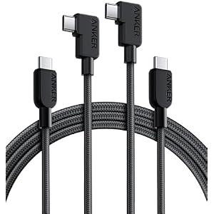 Anker USB C Kabel mit Winkelstecker, 180cm*2, USB C auf 90 Grad USB C robustes geflochtenes Kabel, Rechter Winkel, Kompatibel mit iPhone 17/16 Serie, MacBook Pro/Air, iPad Pro/Air und mehr (