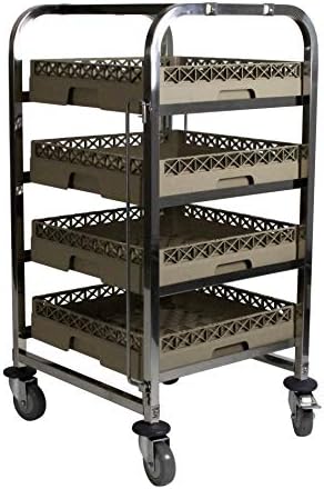 4 Level Stainless Steel Dishwasher Basket Trolley