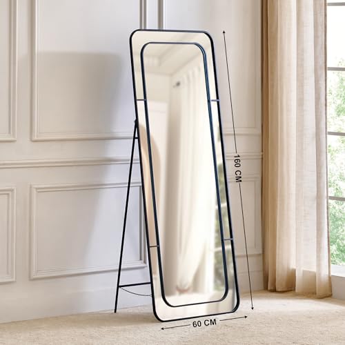 Image of Home Centre | Clair Metal Standing Mirror | Full Length Dresser Mirror | Black | 1 Year Warranty
