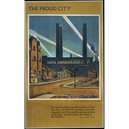 ARTICULOZY Riproduzione Fine Art su Tela Rolled - Proud City (1944) - 76x101 cm | Colori resistenti allo sbiadimento | Decorazione murale unica per interni moderni
