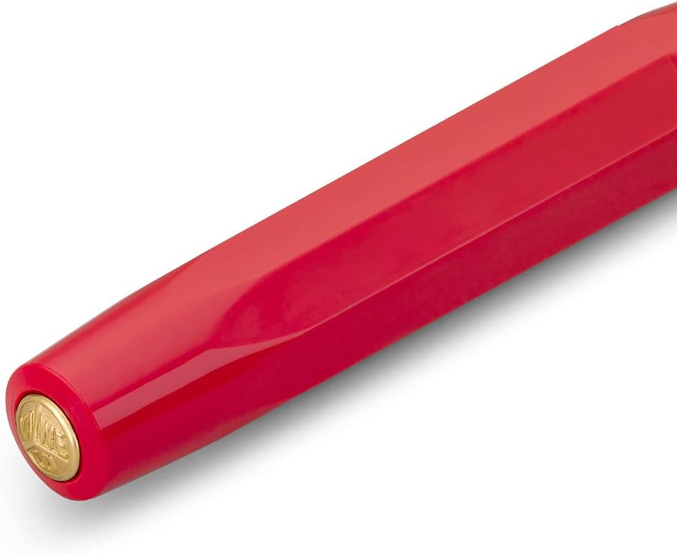 Kaweco CLASSIC SPORT Fountain Pen Red with 23 Carat Gold-Plated Steel Nib and Iridium Tip for Ink Cartridges I Sport Fountain Pen 13 cm I Nib: M (Medium)