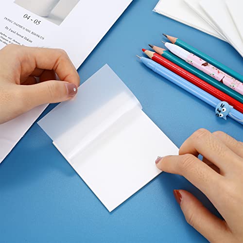 Abeillo 100Pcs Transparent Sticky Notes, 2 Sizes Waterproof Transparent Sticky Tabs Post It Notes, Clear Sticky Note Pads Translucent Memo Reminder Self-Stick Notes (3×3 In, 3.5×2.7 In) #TOP6