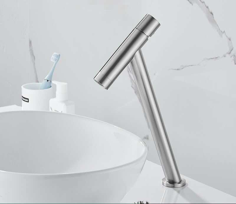 Mitigeur en cuivre chrome long de salle de bain pour vasque élégante