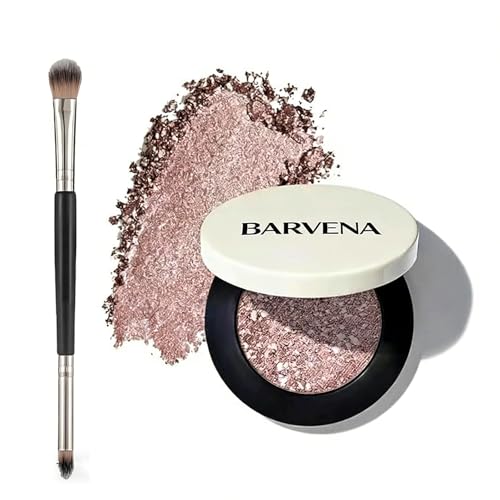 DIMUGE Barvena Metallic Eyeshadow Barvena Multicolor Metallic Eyeshadow With Double-Ended Eyeshado Brush Waterproof for Eye Makeup Looks (1PCS-A)