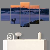 SIGNWIN 5 Panel Canvas Wall Art Setting in The Trees for Home Decorations Ready to Hang - 60