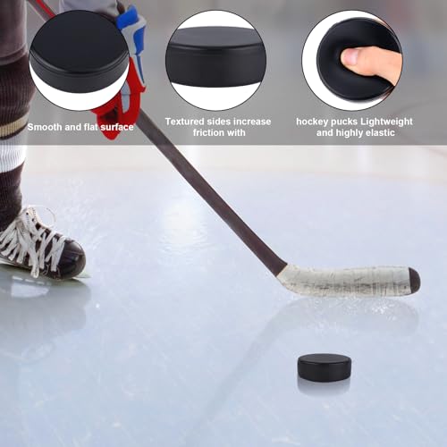 PEUTIER 8St Eishockey Pucks, Durchmesser 7,5cm / Dicke 2,5cm, Leicht Schaumstoff Hockey Pucks für Übung und Klassisches Training, Indoor (Schwarz)
