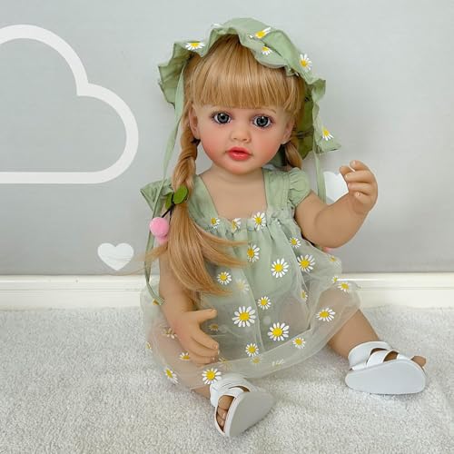 Muñeca Reborn Niña 22 Pulgadas Realista Cuerpo Suave miniatura 4