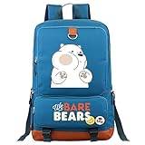 PaPama Teen We Bare Bears Lightweight Rucksack-Student Ice Bear Durable Bookbag-Water Resistant Daypack for Youth