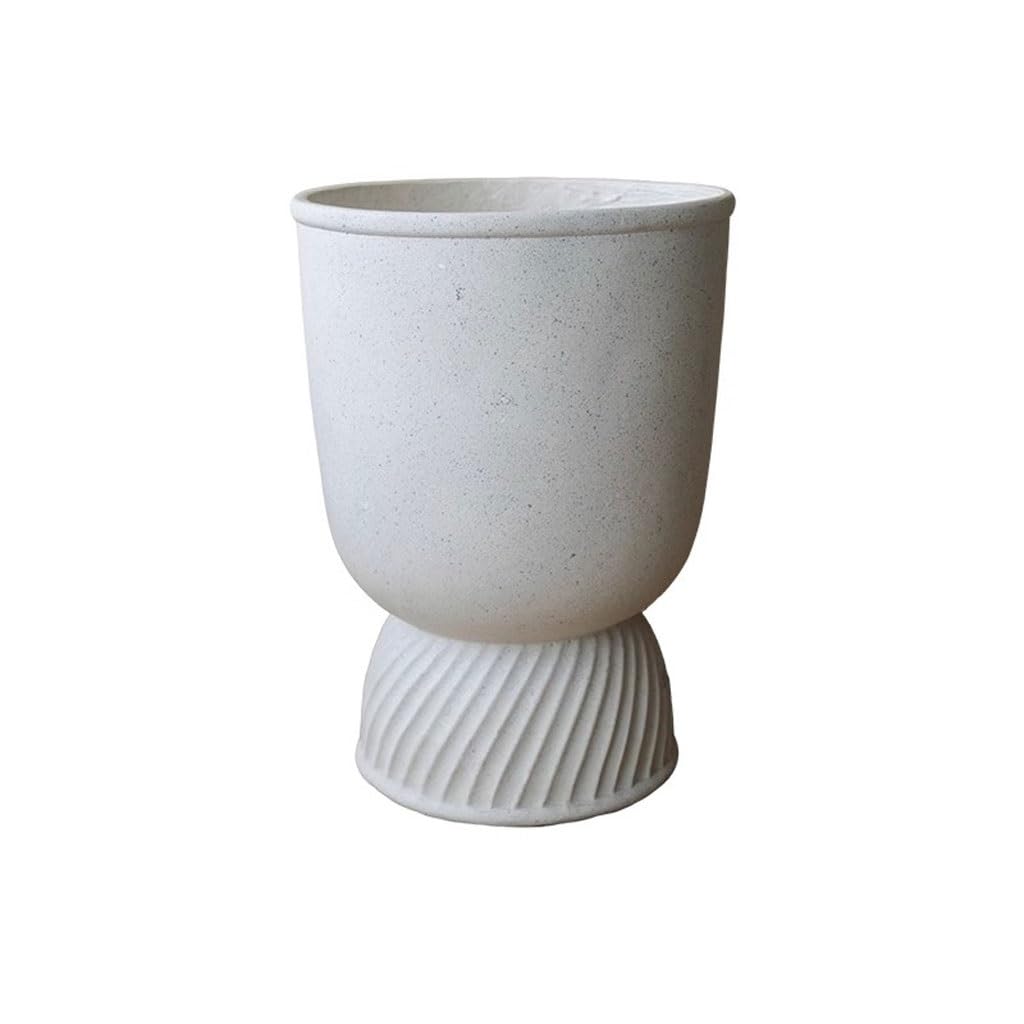 GELASIGE Flower Pots Creative Magnesium Mud High Foot Flower Pot Living Room Courtyard Villa Floor Green Plant Flower Decoration Outdoor Flower Pots(A)