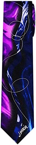 Jerry Garcia Collector's Edition Men's Butterfly Trap Artwork Line Swirls Regular Length Neck Tie - Purple