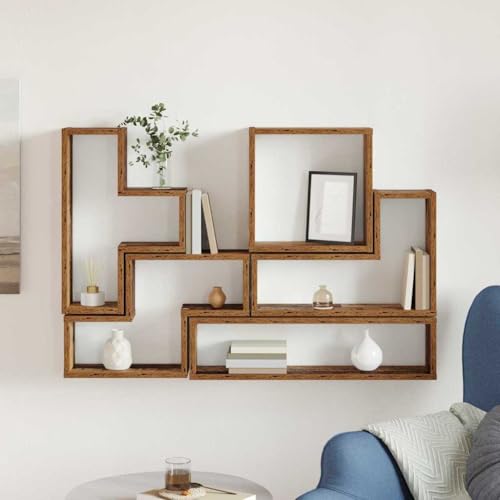 Étagère murale cube bois vieilli pour ranger sans encombrer - 5