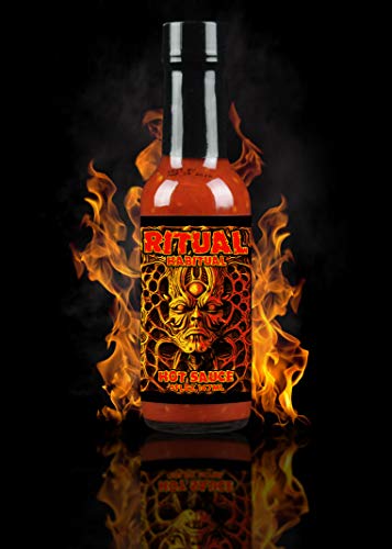 Hellfire Hot Sauce Ritual Habitual - Fruit-Based Gourmet Hot Sauce With Tropical Flavors And Curry, 5 Oz. #TOP2