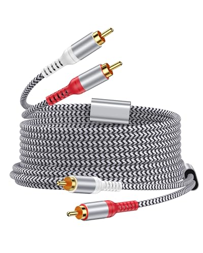 AILKIN 10FT RCA Cable, Dual RCA to RCA Audio Cable, Gold-Plated RCA Male to Male Stereo Cord...