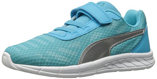 PUMA Unisex-Child Meteor Hook and Loop Sneaker, Blue Atoll Silv, 2 M US Little Kid - Main Image