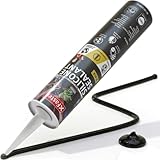 XFasten Silicone Sealant Waterproof Black Cartridge, 10.1 oz (Single Pack) Black Caulking Silicone Adhesive Sealant Cartridge for RV, General Use, Window, Door, Glass, Automotive Leak Sealing