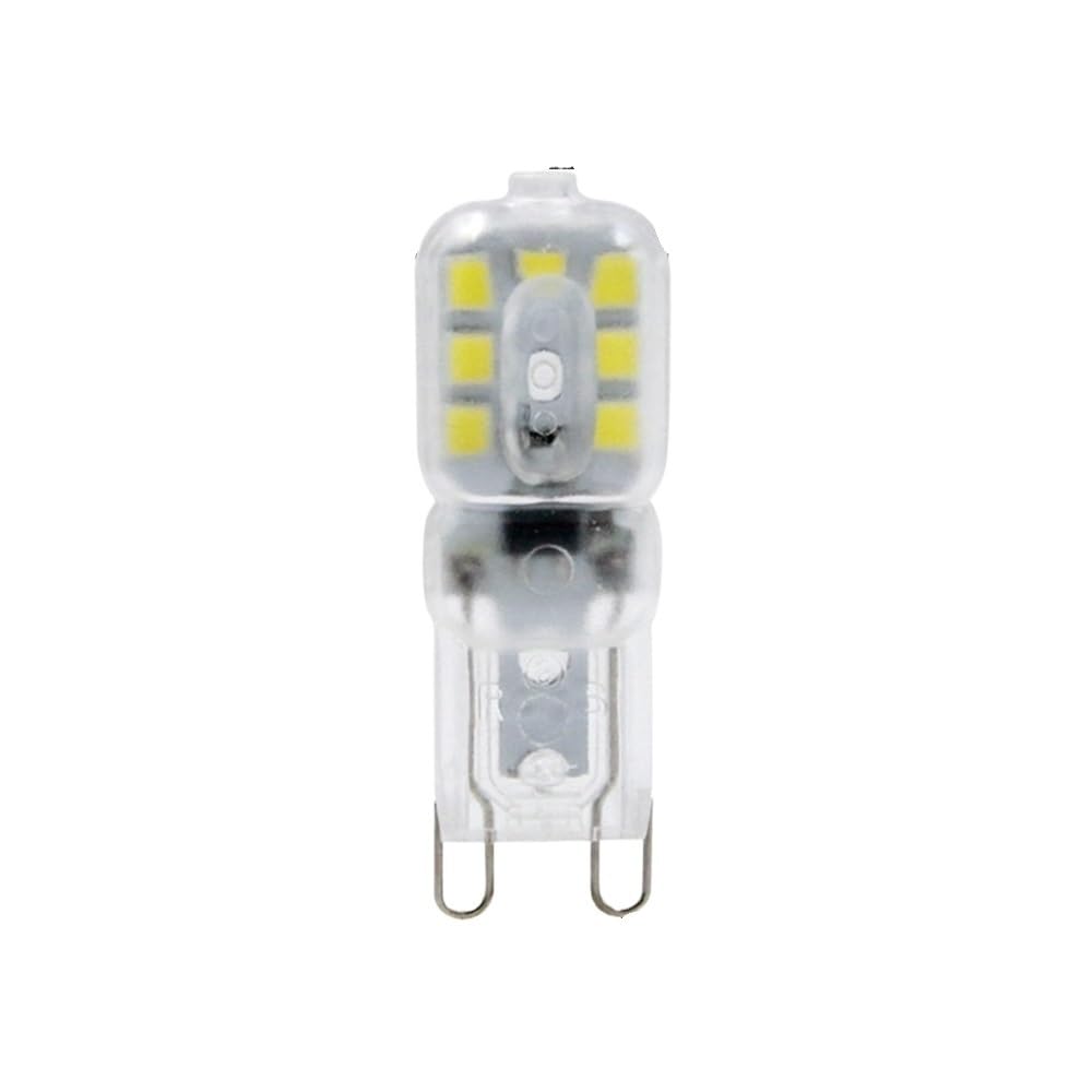 Xingyue Aile Confezione da 50, Mini Faretto LED G4/G9 AC220V 2W SMD2835 Faretto Lampadario con Copertura Trasparente/Lattiginosa(Cold White,G9 220V Transparent)