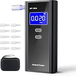 Milduall Breathalysers Police Accurate, Professional Alcohol Tester Kits with Digital LCD Display, Breathalyzers with 10 Mouthpieces, Degree Accuracy for Outdoor Parties