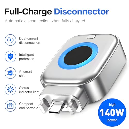 Image of Smart Auto Stop Charging Protector, 140W USB-C Auto Power Cut-Off Device with AI Full-Charge Disconnect, Battery Protection Accessory for Phones, Tablets, Laptops & Type-C Devices
