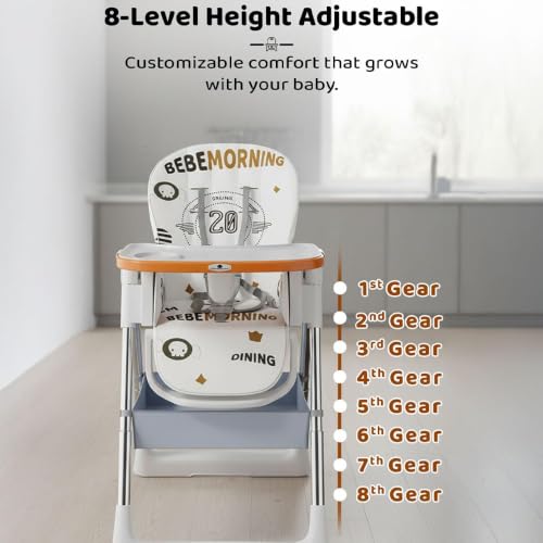 Image of StarAndDaisy Galaxy Star 6-in-1 Baby High Chair | Feeding Chair for Babies 6 Months to 5 Years with 7-Level Height Adjustment, 3-Position Seat Recline & One-Click Fold Design
