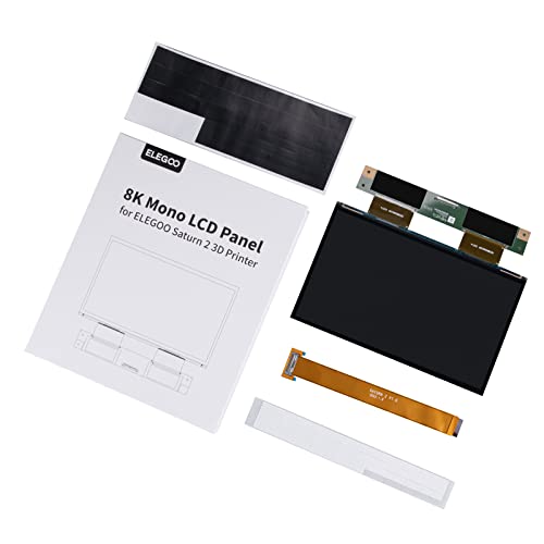 ELEGOO SATURN 2 8K LCD Écran Monochrome de 10 pouces 8K avec Résolution 7680 x 4320 et Protection en Verre Trempé, Compatible avec l'Imprimante 3D en Résine Saturn 2, Saturn 8K Cover