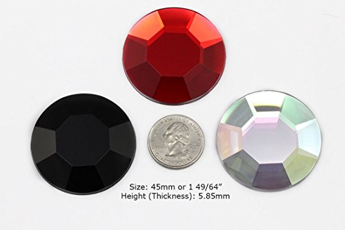 Allstarco Large Acrylic Cosplay Gems Flat Back Plastic Rhinestones For Jewelry Making, Costumes, Scrapbooking, Props, Crafts Embelishments 2Pcs (45Mm Green Emerald H106) #TOP1