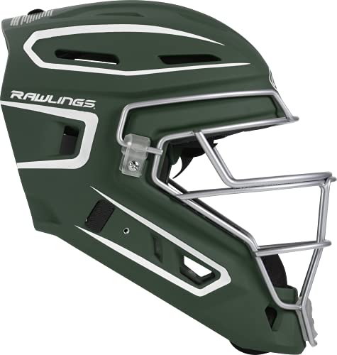 Rawlings | VELO 2.0 Catcher's Helmet | Baseball | Senior (7 1/8" - 7 1/2") | Dark Green/White by Rawlings - Used condition - US$76.53