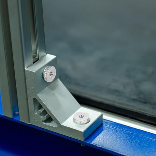 QUARKZMAN Gerändelte Daumenmuttern, M6 Innengewinde dünn, vernickelter Kohlenstoffstahl gerändelte Flachkopf-Durchgangsloch-Sicherungsmuttern für 3D-Drucker, 10 Stück