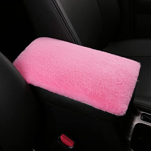 Silence Shopping Fluffy Furry Armrest Cover For Car, Auto Center Console Cover Pad Car Soft Console Pad Wool Fur Armrest Seat Box Cover Protector Universal Fit For Most Vehicle, Suv (Pink) #TOP2